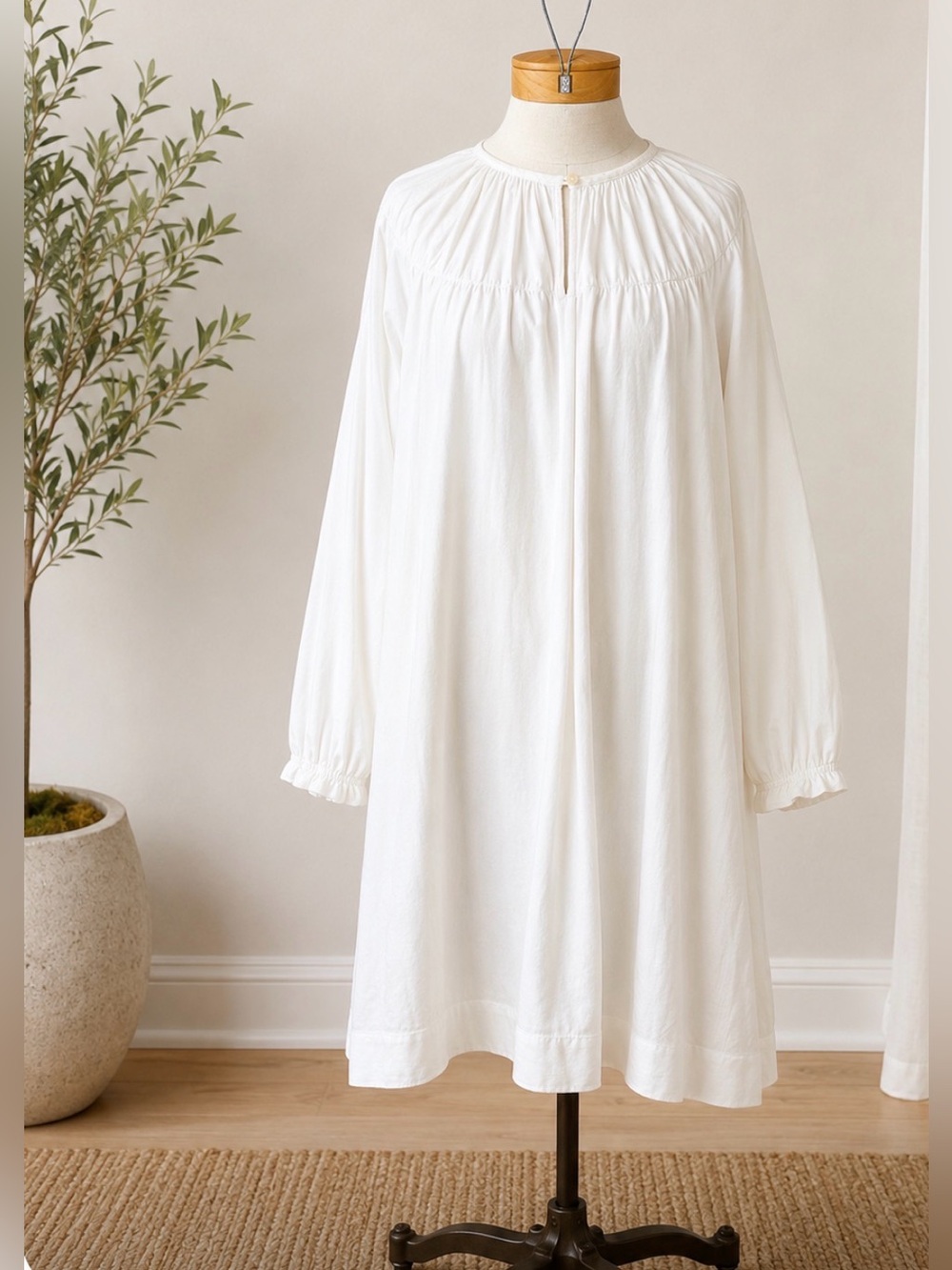 COS White Linen Blend Tunic Dress | Medium | Like New | Scandinavian Minimalist
